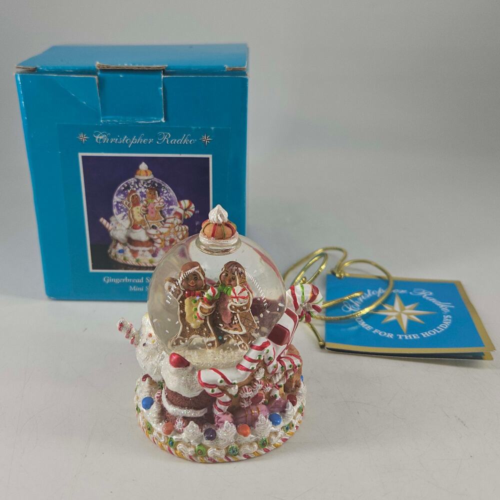Vintage Christopher Radko Christmas Gingerbread Spectacular Kids mini snowglobe